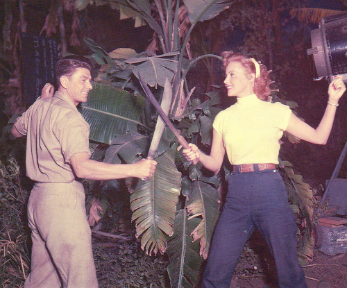 Ronald Reagan & Rhonda Fleming.