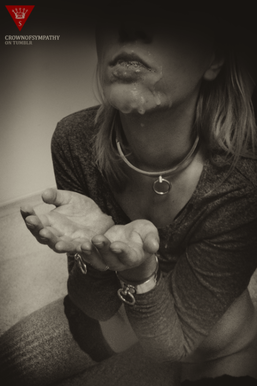 crownofsympathy:  Yesterday she has been kept collared for the whole day including going out (turtleneck came in handy) just to get her favourite cumslut treat.*Follow the real kinky couple* 