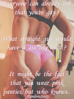 sissymastercaptions:  what are you waiting for buy some sissy clothes now. And become a fuck doll for men.
