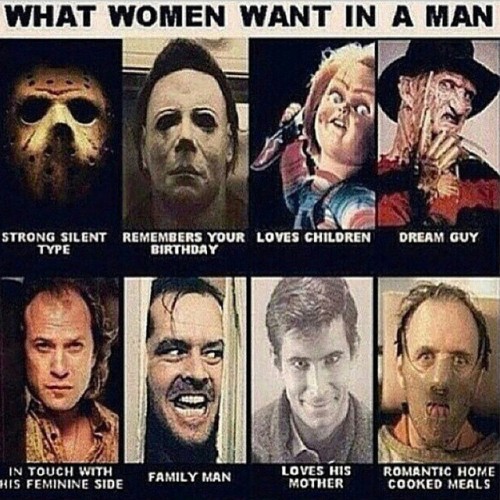 It’s almost Valentines Day, so pick your perfect man! Lol #killers #Chucky #JasonVoorhees #Fre