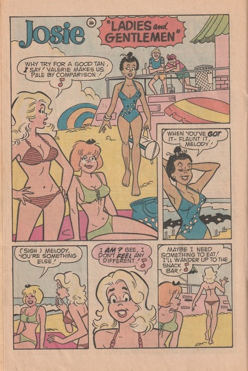 From Josie and the Pussycats #106.(also, blonde Josie in that bottom panel!)