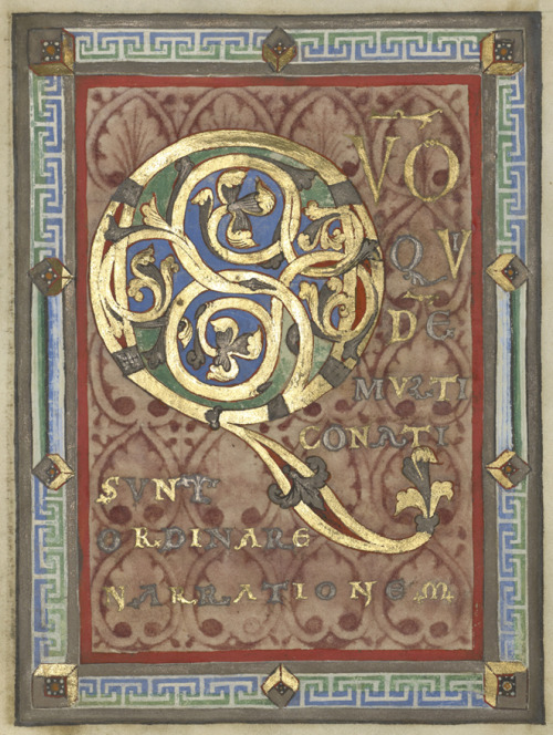 Decorated Incipit Page, 1120-40, Tempera colors, gold, and silver on parchment. Unknown illuminator.