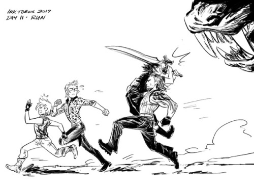 beanclam:  IGNIS : I suggest a strategic retreat.PROMPTO: On it!GLADIO: Uh-huhNOCTIS: FIGHT ME!DREAD BEHEMOTH: *is a dread behemoth*(I am in a constant state of inktober backlog)