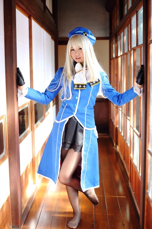 Japanese cosplayer Itsuki Akira dressed as Atago from Kantai Collection.