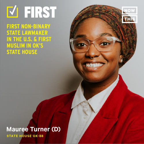 nowthisnews:HISTORIC WIN: Mauree Turner has been elected to Oklahoma’s state House, becoming o