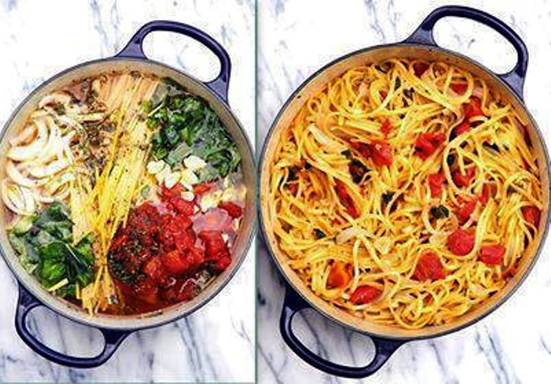 bethechangeyouwant:
“ little-audrey:
“ comfortspringstation:
“ Blow your MIND” Tomato Basil Pasta! - No Straining, just Stirring
Throw it all in the pot, INCLUDING the uncooked Pasta, and cook! - Bring it to a boil, then reduce to a simmer. The...