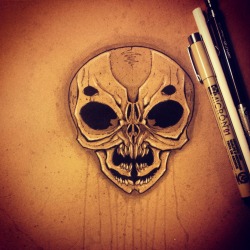 eatsleepdraw:  X-Files induced alien skull