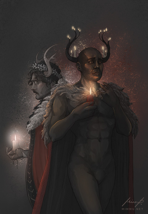 nirnalie:Winter Kings. My Christmas art for this year, featuring Hannigram of course. And my first W