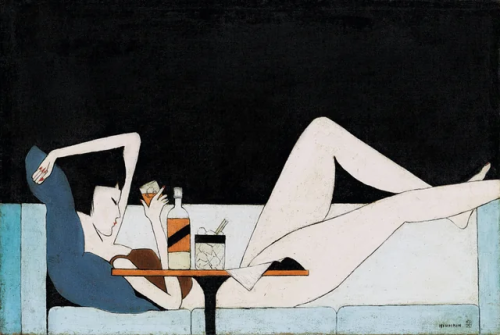"The Girl On The Couch" (1930) By Chinese Painter Pang Xunqin
