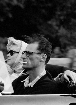 wehadfacesthen:  Marilyn Monroe and Arthur Miller, 1957, photo by Sam Shaw