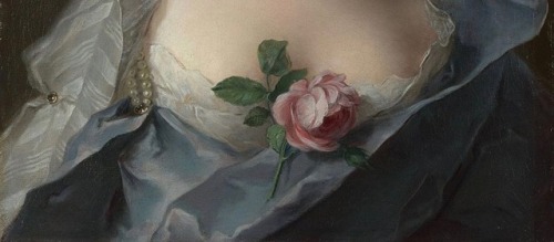 therepublicofletters:Details of paintings of women in blue by Jean-Marc Nattier (½)