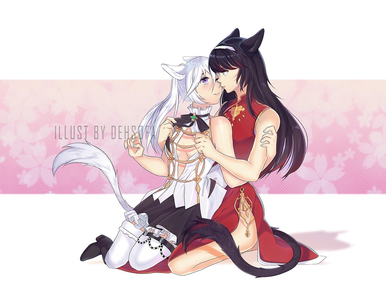 dehsofa: FF14 Commission  2 lewd cat girls   ( ͡° ͜ʖ ͡°) My commission info