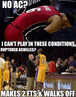 thenbamemes:  LeBron James vs. Kobe Bryant! #Cramps #RupturedAchilles