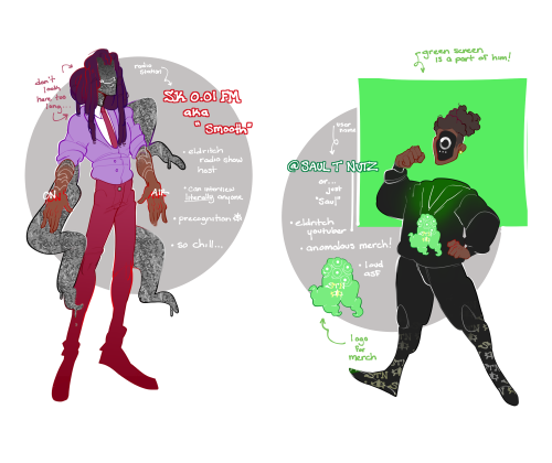 My partner let me design appearances for his eldritch sibling OCs ✍(◔◡◔)…Some other fun facts not li