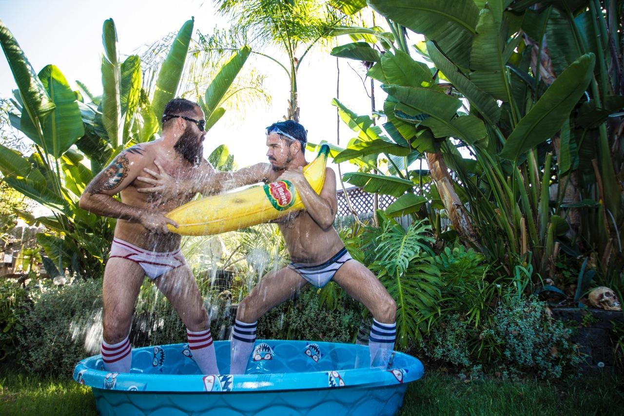 thebackyardboys:  Just your typical Saturday afternoon banana wrestling in a kiddie