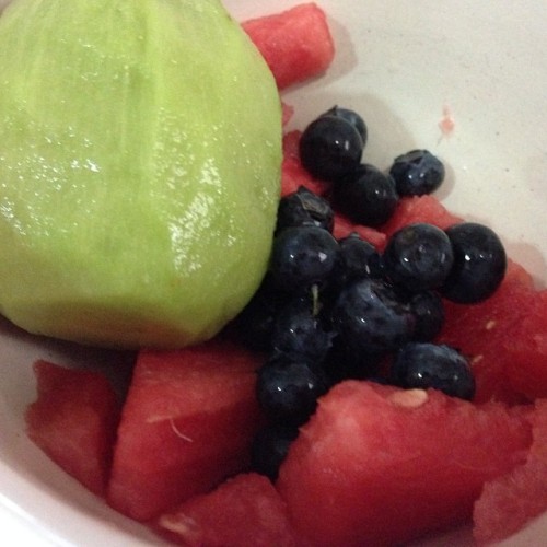 While @leejaktim had an #LJTshake I had this! Kiwi, watermelon and blueberries cos he took all the w