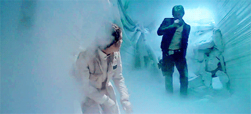 pimpernels:leiasalonga:“I’ll get her out on the Falcon. Come on!”#when it doesn’t really matter Han 