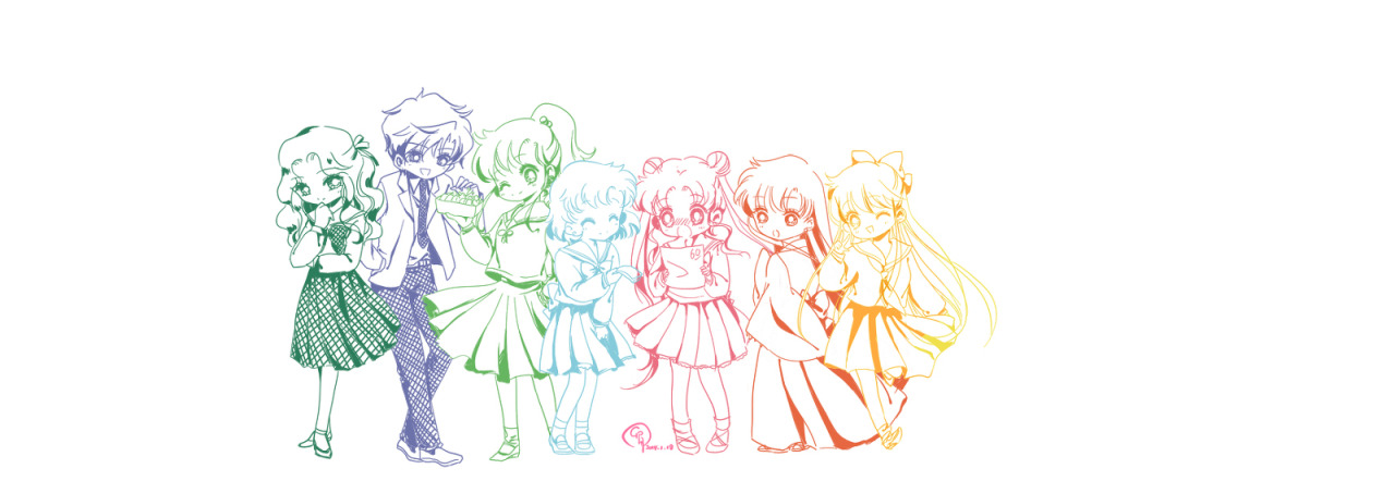 girlsbydaylight:  セーラー戦士の友達 by 羽淵卯月 on pixiv 