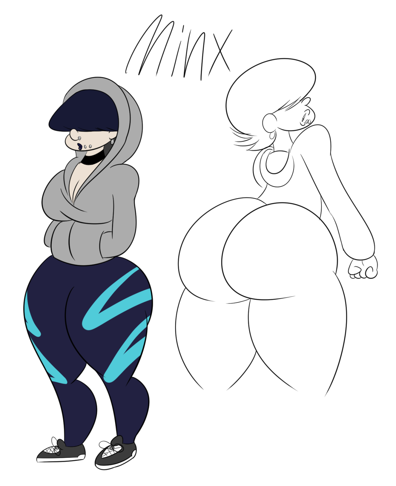 ohboythisisfunky:Updated design for Minx.She is now a gangster goth PAWG that can