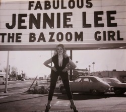 Jennie Lee          aka. “The Bazoom Girl”..More photos of Jennie can be found here..