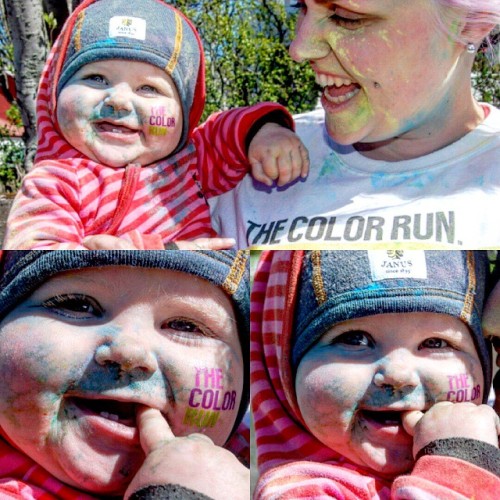The aftermath of The Color Run was a very happy baby. Wich made those 5km totally worth it. #babygir
