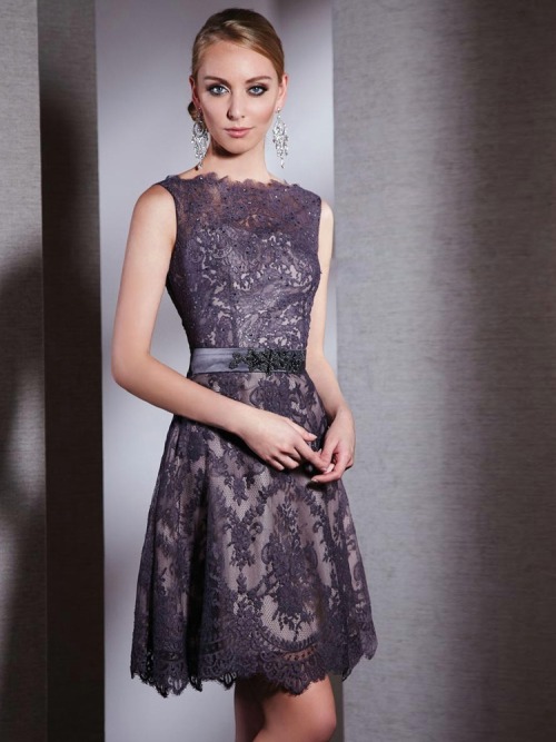 partydresslove:  Sleeveless Applique Chiffon Prom Dress with Embellished Neck and Embroidered Belt