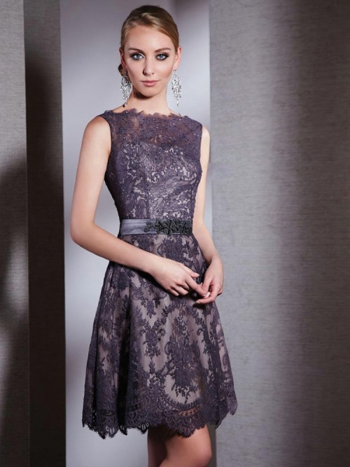 partydresslove: Sleeveless Applique Chiffon Prom Dress with Embellished Neck and Embroidered Belt