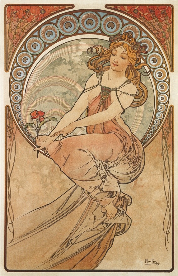 overdose-art: Alphonse Mucha. Painting, Poetry, Music &amp; Dance (1898) 
