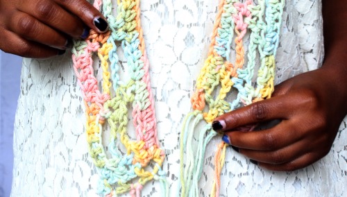 Sharing a Free Crochet Pattern // Spring Fringe Crochet Scarf up on the Blog now!  thedreamcr