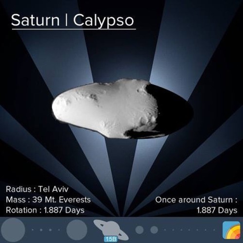 Along with Telesto, Calypso is a co-orbital moon of Saturn. #saturn #solarsystem #moon #telesto #inf