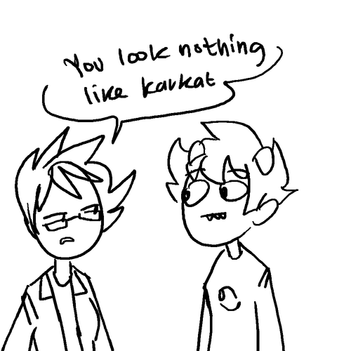  oliboobs asked tangarang:    Karkat decides to try cosplaying      