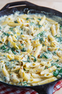 verticalfood:  Spinach and Artichoke Dip Pasta