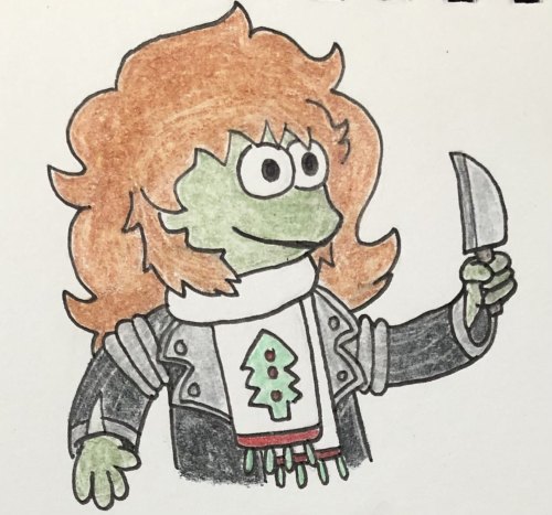 I drew @siromany ‘s oc, Harvey as a muppet. I tried drawing him more like a fraggle and Siro said it