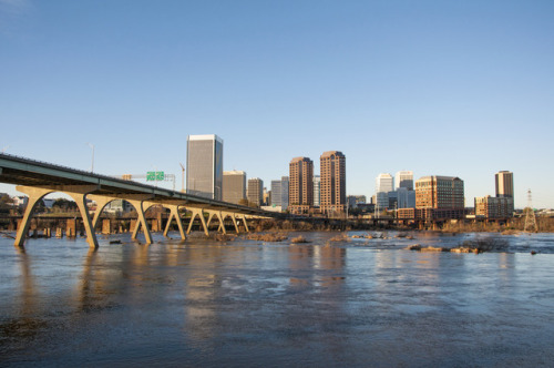 Richmond, Virginia Skyline from the Manchester Floodwall Walk 