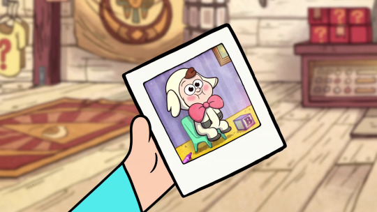 2003Mrs. Pines: Honey! Get over here! I want to show you something!Mr. Pines: (entering room) Coming-coming. What’s…up? Aw…Mabel, you look adorable in that little lamb costume…wait, that can’t be right. (looks at the baby in his