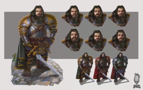 Dwarf concept from a previous uploaded sketch with facial expressions.  - - - - #characterart #chara