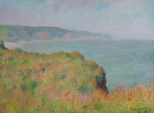 mauveflwrs:Claude Monet Sur La Falaise À Pourville, 1882