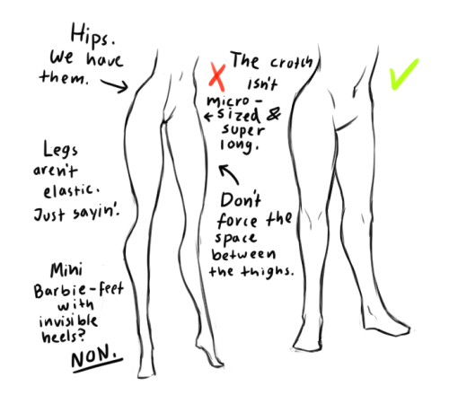 korean-mulan:  zemael:  I don’t really think I’m that good at anatomy (or females) but this is quite a popular request so… I’m making a tutorial, and this is the part to show you what NOT to do with your fellow humans. More coming… eventually.