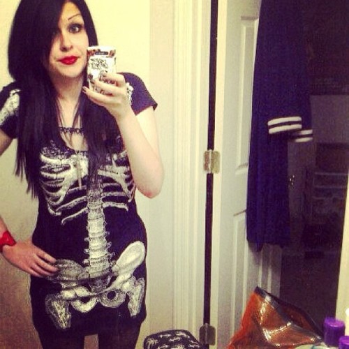 Just realized I have this dress in 9 different colors now. #ihaveaproblem #kreepsville666 #skeleton 