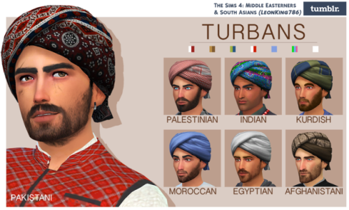 Turbans (Recolored by LeonKing786)Here are seven different patterns from different cultures; Pakista