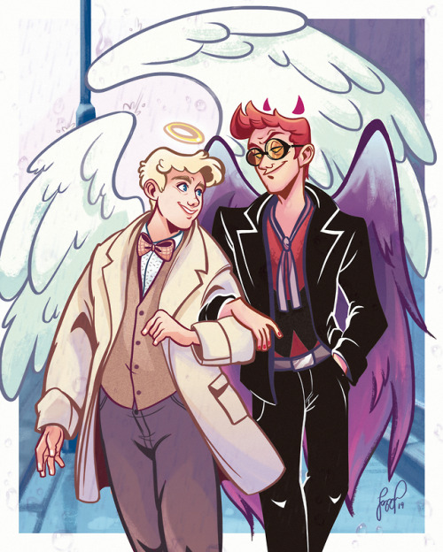 danger-jazz: Commission time!I mentioned I wanted to make a Goog Omens fanart but couldn’t bec