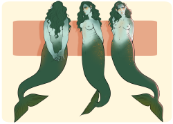 aloeviera:  My Character Design final. She’s a siren that looks beautiful when you’re above water, but hideous when you’re below water.