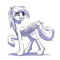 nottheponies:  Pony pose challenge #10: Derpy Hooves by MykeGreywolf Derpy Hooves is happy.  ^w^