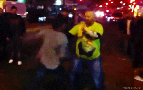 whatps2:  minorfour:  If this really is Frank Ocean kicking Chris Browns ass, then consider my night made.  that’s supposed to be Frank Ocean fighting Chris’s bodyguard.     That nigga should just quit the bodyguard game.