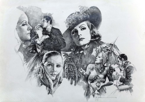 thebristolboard:Greta Garbo Montage by Jose “Pepe” Gonzalez, 2004