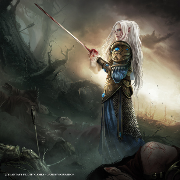 char-portraits:  “Peerless Swordmistress”. Warhammer Invasion LCG “Legends”by