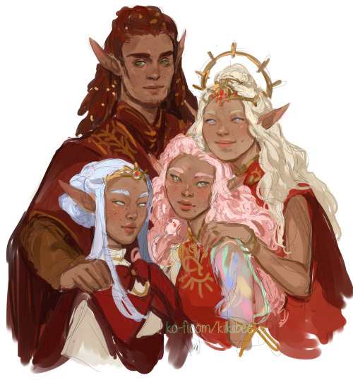 my level 0 twin elf princess is now 12 years old, so I figure I better do a family portrait before d