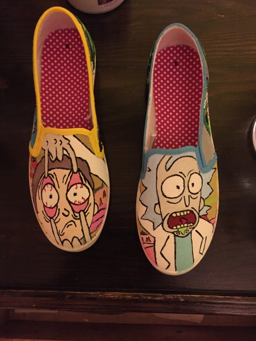 rick and morty painted vans