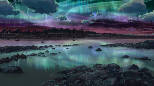 I rewatched Shinkai’s works this week and Hoshi wo Ou Kodomos visual beauty struck me once aga