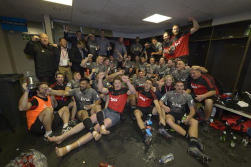 Super Rugby ChampsThe Crusaders Celebrate Their Victory Over The Lions.Woof, Baby!